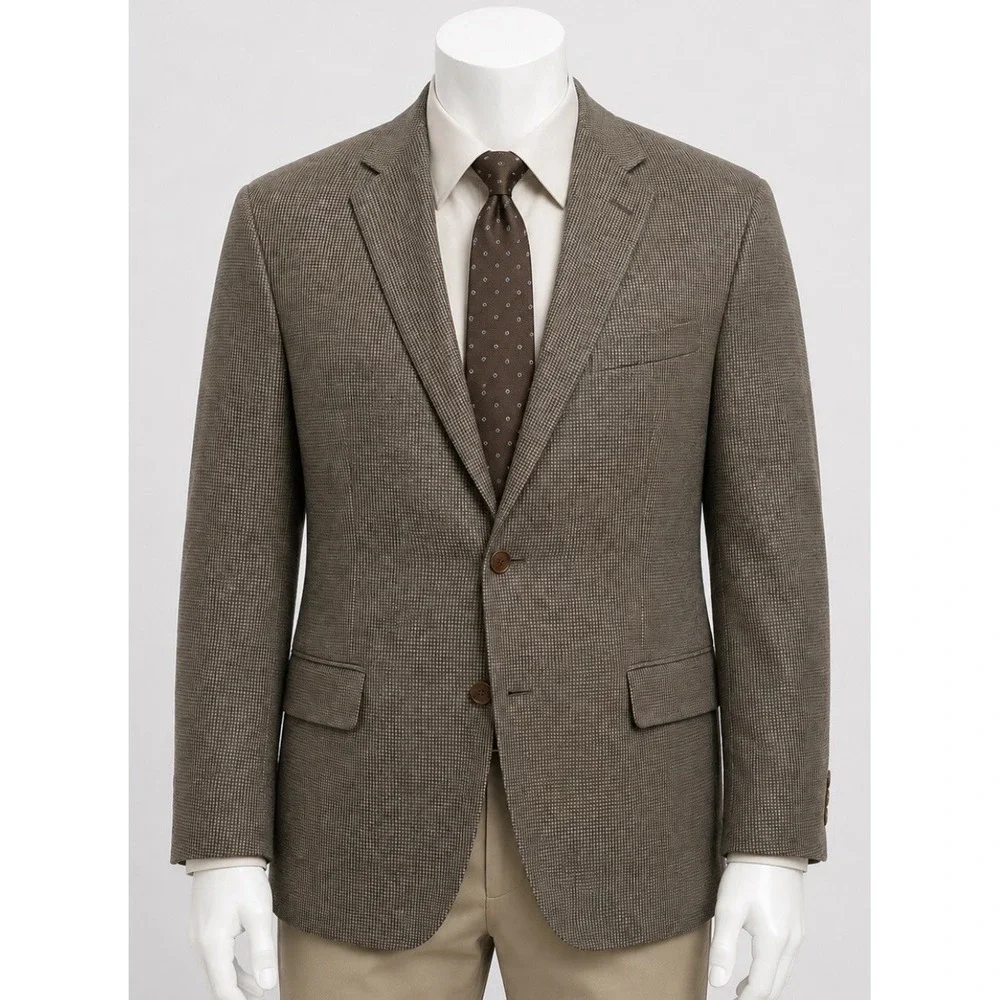 HART SCHAFFER MARX Men's Wool Sport Coat Blazer Jacket Coat 44R Brown Taupe